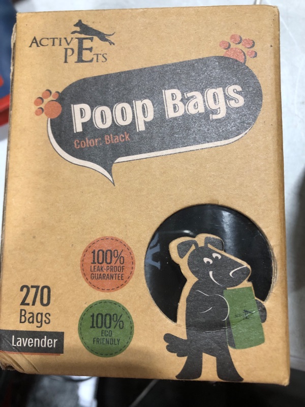 Photo 2 of Active Pets Dog Poop Bag, Extra Thick Dog Waste Bags, Leak-Proof Dog Bags For Poop, Easy-Tear Dog Poop Bags, Strong Doggy Poop Bags, Lavender-Scented Dog Waste Bags Eco-Friendly Doggie Bags For Poop 1 Count (Pack of 270) Black 