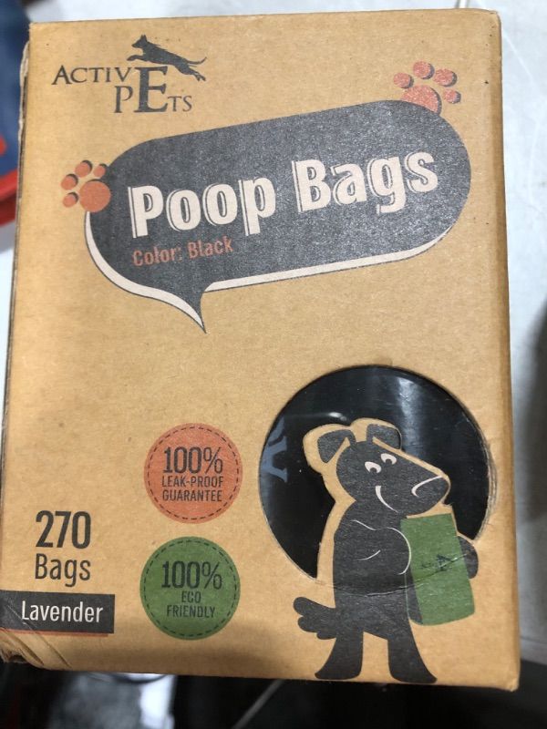 Photo 2 of Active Pets Dog Poop Bag, Extra Thick Dog Waste Bags, Leak-Proof Dog Bags For Poop, Easy-Tear Dog Poop Bags, Strong Doggy Poop Bags, Lavender-Scented Dog Waste Bags Eco-Friendly Doggie Bags For Poop 1 Count (Pack of 270) Black 