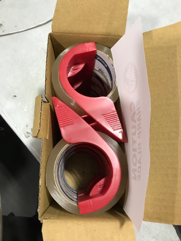 Photo 2 of Excell Anti-BACKFLOW Lightweight Tape Dispenser with Tape (1.88" x 54.6 yd) Designed for Packing, Shipping and Mailing, Strong Seal on All Box Types (6)