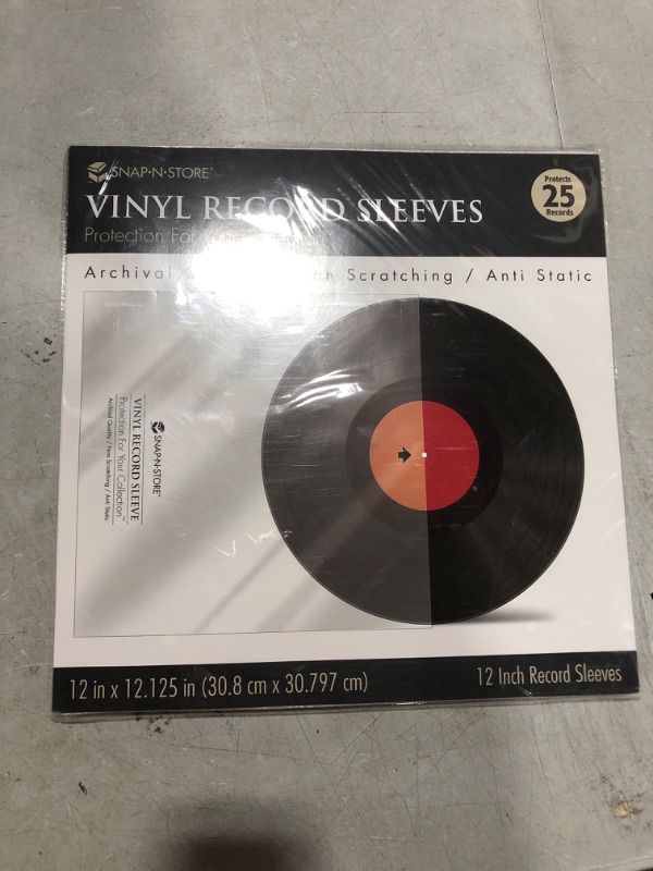 Photo 1 of Snap-N-Store Vinyl Records Sleeves, Pack of 25 (SNS02073)