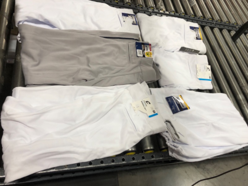 Photo 1 of BOX LOT OF ASSORTED BASEBALL PANTS, YOUTH AND ADULT SIZES, VARIOUS STYLES/COLORS