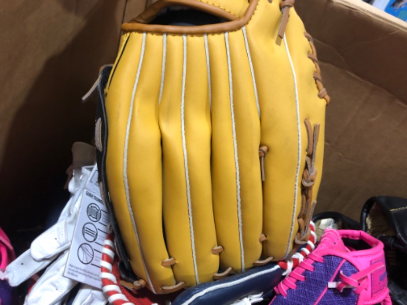 Photo 3 of BOX LOT OF ASSORTED BASEBALL GLOVES/CATCHING GLOVES, ASSORTED SIZES AND STYLES