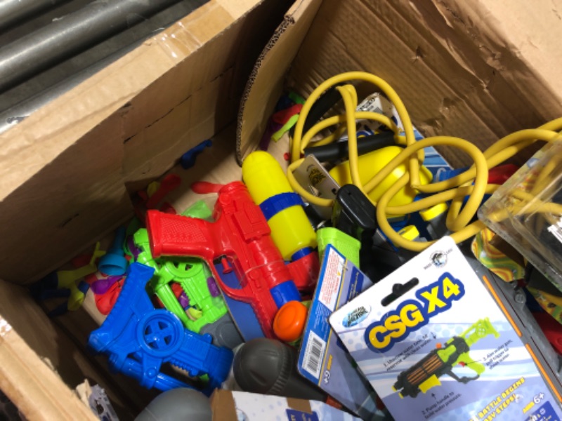 Photo 2 of BOX LOT OF ASSORTED TOY WATER GUNS, VARIOUS STYLES, SOME DAMAGED/USED