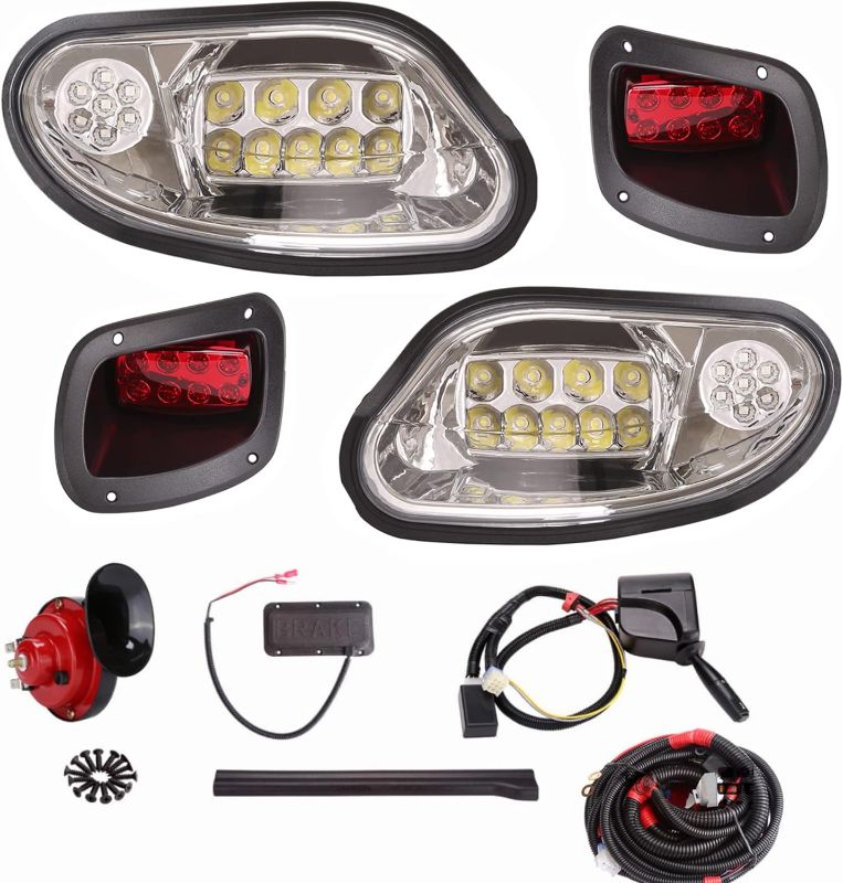 Photo 1 of 10L0L Golf Cart LED Light Kit (12V) for EZGO Freedom/t48 2014-up (Gas & Electric) with Universal Deluxe Light Upgrade Kit, with Turn Signals Switch Horn Brake Lights Harness
