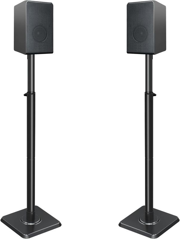 Photo 1 of Mounting Dream Speaker Stands Height Adjustable Bookshelf Speaker Stand Pair for Universal Satellite Speakers, Set of 2 for Bose Polk JBL Sony Yamaha - 11 lbs Capacity