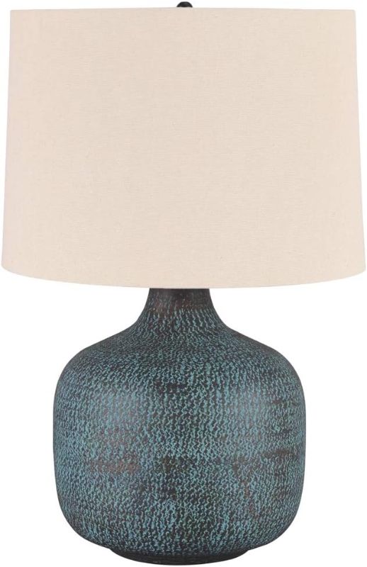 Photo 1 of '"Picture is used for example" Signature Design by Ashley Malthace  Metal Accent Table Lamp, Beige, Copper, green  & Bronze
