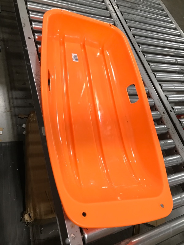 Photo 2 of ABK Plastic Snow Sled Toboggan for Kids and Adult with Pull Rope Orange 