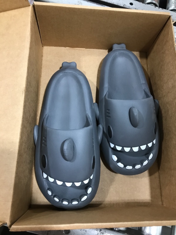 Photo 2 of Cloud Shark Sliders for Men,Cute Shark Slippers,Summer Non-Slip Quick Dry Shower Pillow Slippers,Super Soft Flat Sandals 11/11.5