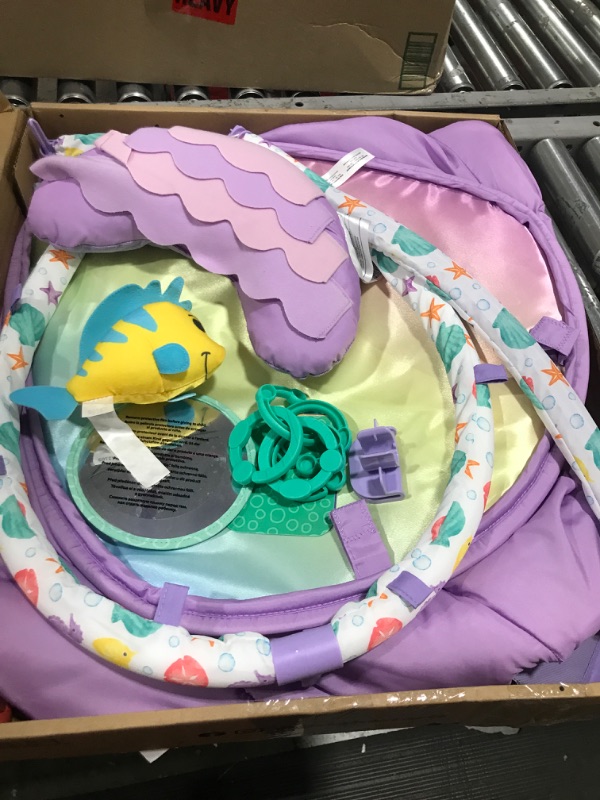 Photo 2 of Bright Starts The Little Mermaid Twinkle Trove Light-Up Musical Baby Activity Gym with Tummy Time Pillow, Newborn