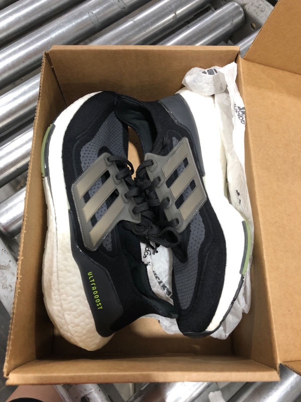 Photo 2 of adidas Men's Ultraboost-21 Running Shoes 9 Black/Silver Metallic/Solar Yellow