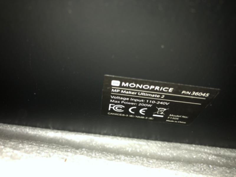 Photo 6 of Monoprice Maker Ultimate 2 3D Printer 