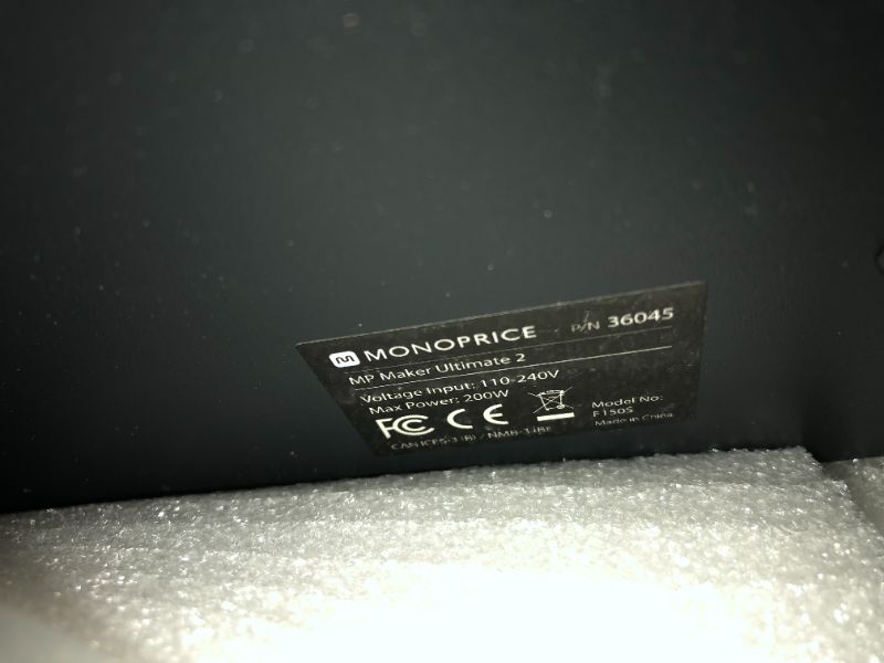 Photo 3 of Monoprice Maker Ultimate 2 3D Printer
