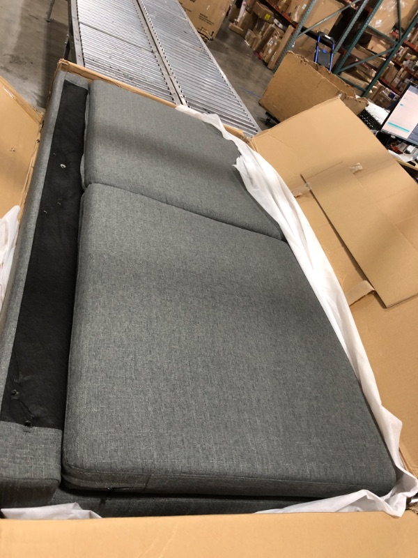 Photo 4 of (BOX 1 OF 3)     Lepfun Modern Large Velvet Fabric, U-Shape Couch with Storage and Reversible Chaise Lounge, Sectional Sofa for Living Room Apartment 122”, Up to 5 Seating Capacity, Dark Grey