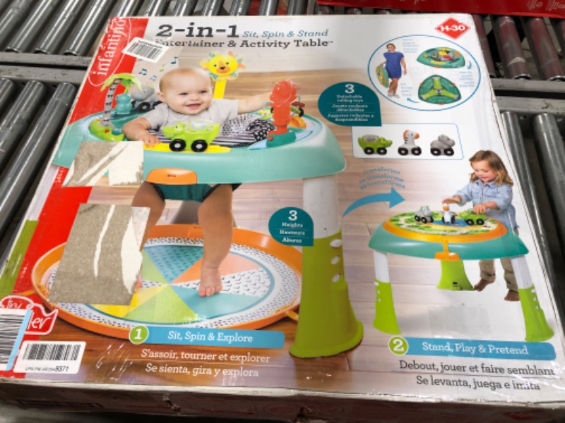 Photo 4 of Infantino Entertainer & Activity Table, 2-in-1 Sit, Spin & Stand, Tiny to Toddler, 4 Months-5 Years