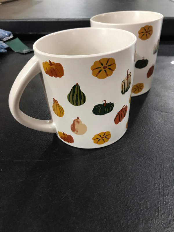 Photo 1 of  2 16oz Halloween Stoneware Pumpkin and Gourd Mug - Spritz&#8482;
