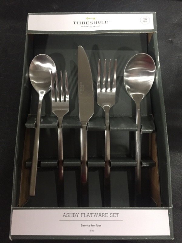 Photo 1 of 20pc Ashby Flatware Set Silver - Threshold