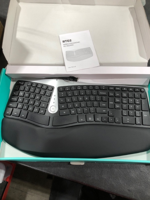 Photo 2 of Nulea Ergonomic Keyboard, Wired Split Keyboard with Pillowed Wrist and Palm Support, Featuring Dual USB Ports, Natural Typing Keyboard for Carpal Tunnel, Compatible with Windows/Mac https://a.co/d/4m2Rob8