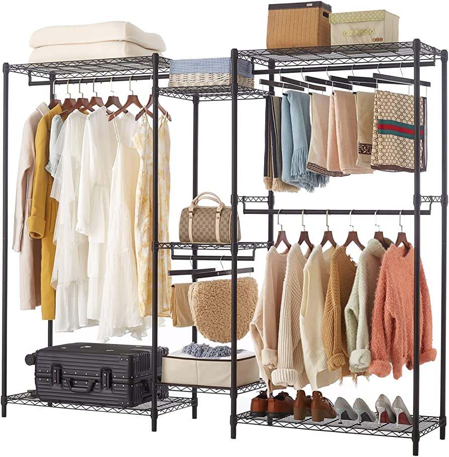 Photo 1 of ZUNGKEA Heavy Duty Clothes Rack for Hanging Clothes, Free Standing Wire Garments Rack, 1144 LBS Closet Wardrobe Rack?L 88.5”×W 18”×H 71”, Matt Black