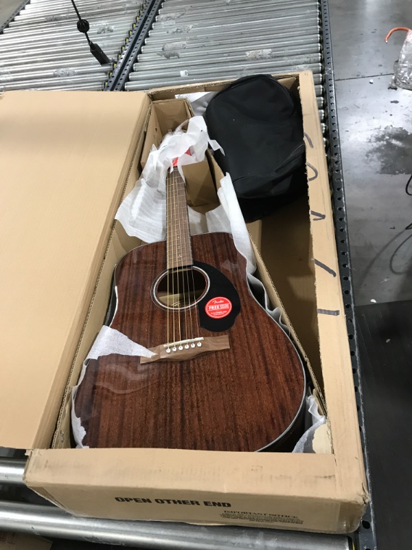 Photo 2 of Fender CD-60S Solid Top Dreadnought Acoustic Guitar - All Mahogany Bundle with Gig Bag, Tuner, Strap, Strings, Picks, and Austin Bazaar Instructional DVD