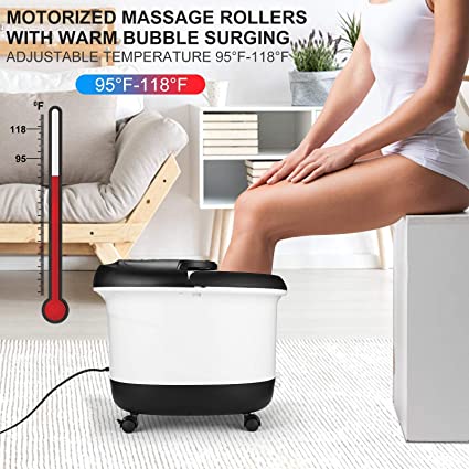 Photo 3 of ACEVIVI Foot Spa, Auto Foot Bath Spa Massager with Heat and Bubbles, Temp+/- Offer a Pedicure Heated Foot Spa, Foot Soaker for Soothe & Relax Tired Feet