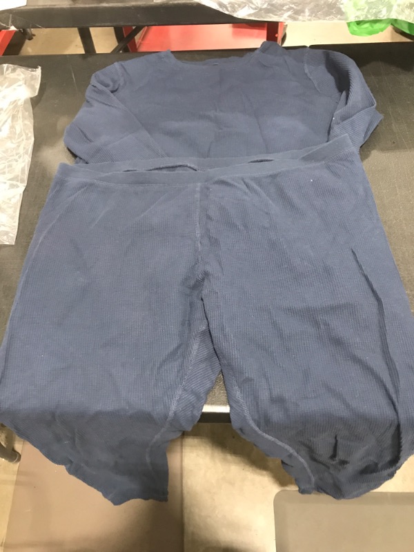 Photo 1 of Amazon Essentials Women's Waffle Snug Fit Pajama Set X-Large Navy