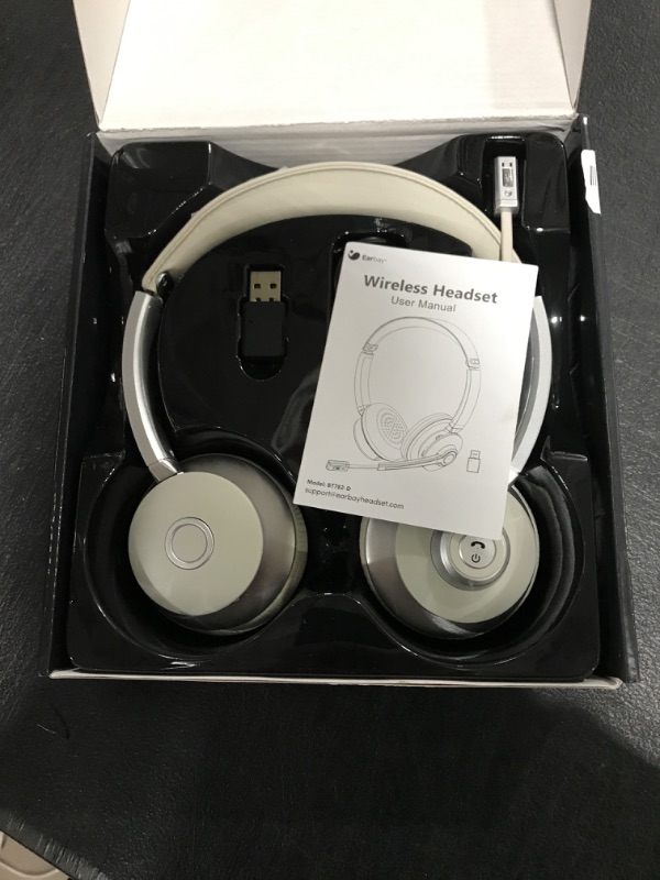 Photo 1 of Wireless Headset, Bluetooth Headset with Microphone AI Noise Canceling & USB Dongle, On-Ear Headphones with Microphone Mute for Cell Phone Computer Office Call Center Skype Zoom Meetings Trucker