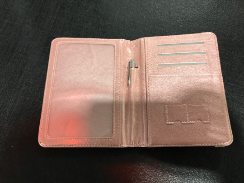 Photo 2 of ACdream Passport and Vaccine Card Holder Combo, Cover Case with CDC Vaccination Card Slot, Leather Travel Documents Organizer Protector, with RFID Blocking, for Women and Men, Rose Gold AA-Rose Gold