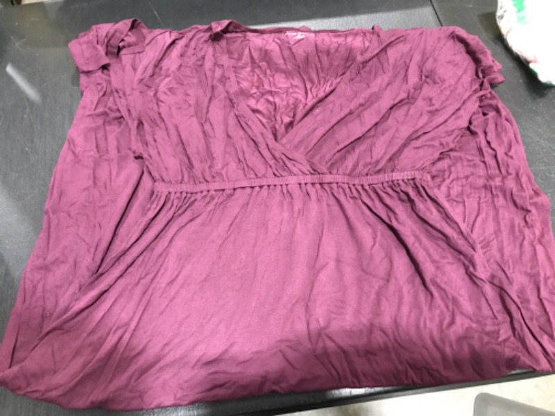 Photo 1 of Amazon Essentials Women's Waisted Maxi Dress (Available in Plus Size) Sustainably Sourced Rayon Blend Burgundy Large