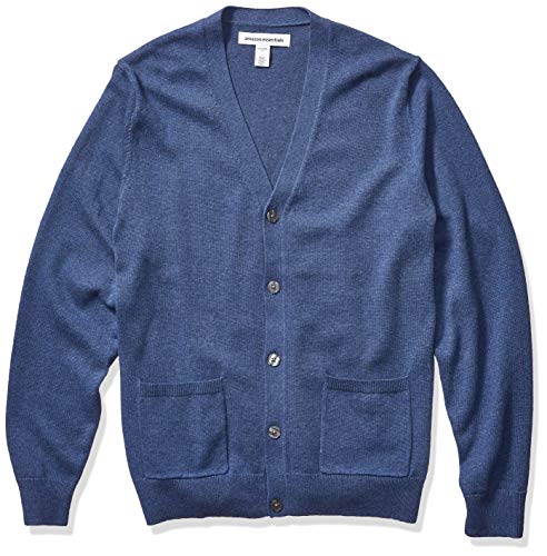 Photo 1 of Amazon Essentials Men's Cotton Cardigan Sweater, Blue Heather, X-Large
