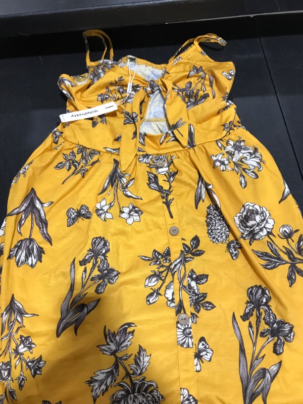Photo 1 of Yellow Short Summer Dress Tie Front Size L