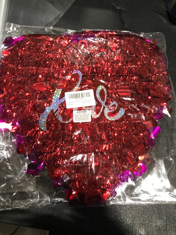 Photo 2 of 4 Pack Valentine Heart Wreaths Red Purple Tinsel Heart Shaped Wreaths with Foil Hearts Love Hanging Valentine's Day Wreaths Decorations for Wedding Birthday Party Front Door Wall Window Mantel Décor