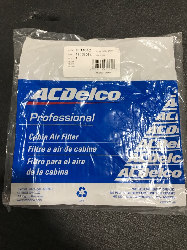 Photo 2 of ACDelco CF1184C - Cabin Air Filter