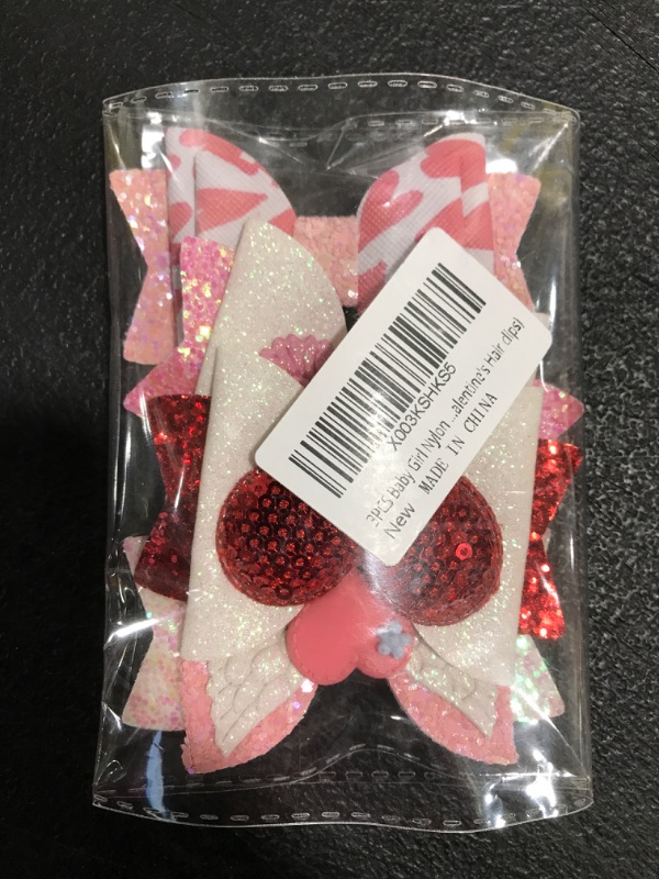 Photo 1 of Atvscay 4PCS Baby Girl Valentine's Headbands Valentine's Hair Bow Valentine's Hair Accessories Set Valentine's Bowknot Headbands (Valentine's Hair clips)