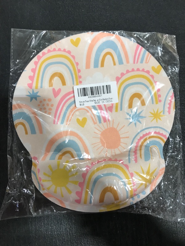 Photo 2 of Memory Foam Wrist Support Mouse Pad Comfortable Padded Wrist Mousepads 9in X10in Desktop Notebook Mouse Mat (Cute Rainbow Foam). 