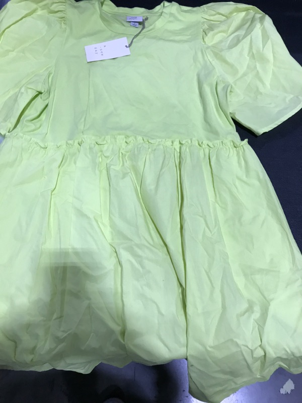 Photo 2 of A New Day Women's Flutter Short Sleeve Knit Woven Dress Green Small 
