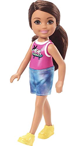 Photo 1 of Barbie Chelsea Doll (6-inch Brunette) Wearing Sparkly Skirt Molded Unicorn Top & Green Shoes Gift for 3 to 7 Year Olds
