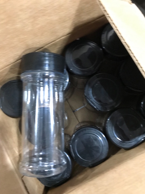 Photo 2 of 12 Pack Glass Spice Jars with Labels, 4oz Spices Containers Spice Jars with Black Shaker Lids, Empty Containers for Spice, Silicone Funnel and Marker Pen Included
