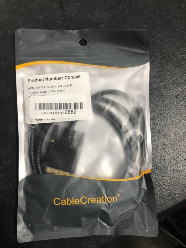 Photo 2 of CableCreation DVI to HDMI Cable 5ft, Bi-Directional Nylon Braid HDMI to DVI Cable Support 1080p, 24+1 HDMI Male to DVI Male for Monitor, HDTV, Projector 5FT Nylon Braid