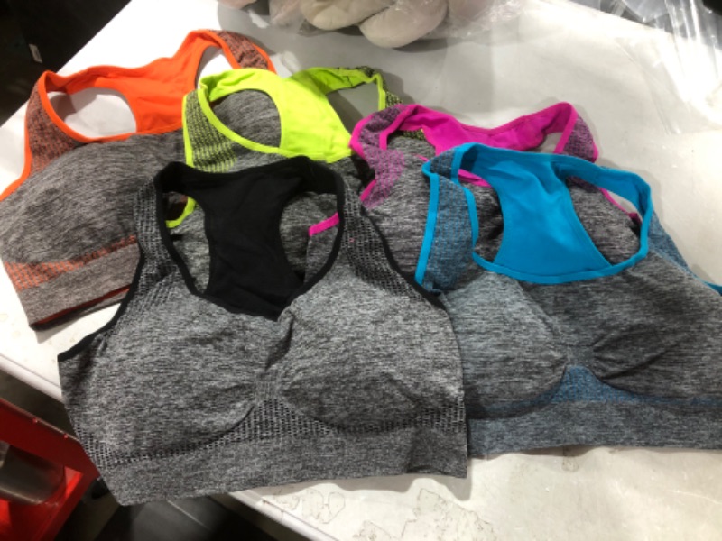 Photo 1 of 5 PACK MULTI COLOR SPORTS BRAS SIZE 1X 