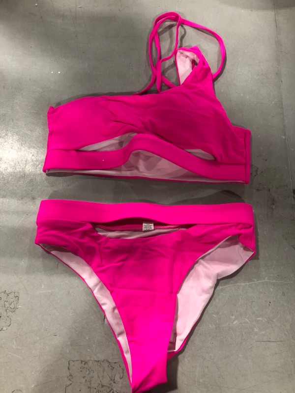 Photo 1 of 2 PIECE HOT PINK SWIMSUIT SIZE XS 