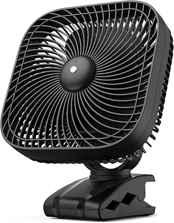 Photo 1 of SLENPET 18000mAh Rechargeable Portable Clip on Fan with Body Sensor, Last 44 hrs, 4 Speeds, Battery Operated Desk Fan with Light, 8 inch Personal Fan for Outdoor Golf Cart Stroller Camping