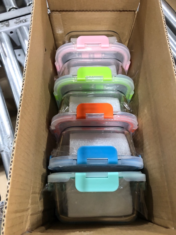 Photo 2 of [10-Pack] Glass Food Storage Containers (A Set of Five Colors), Meal Prep Containers with Lids for Kitchen, Home Use - Airtight Glass Lunch Boxes