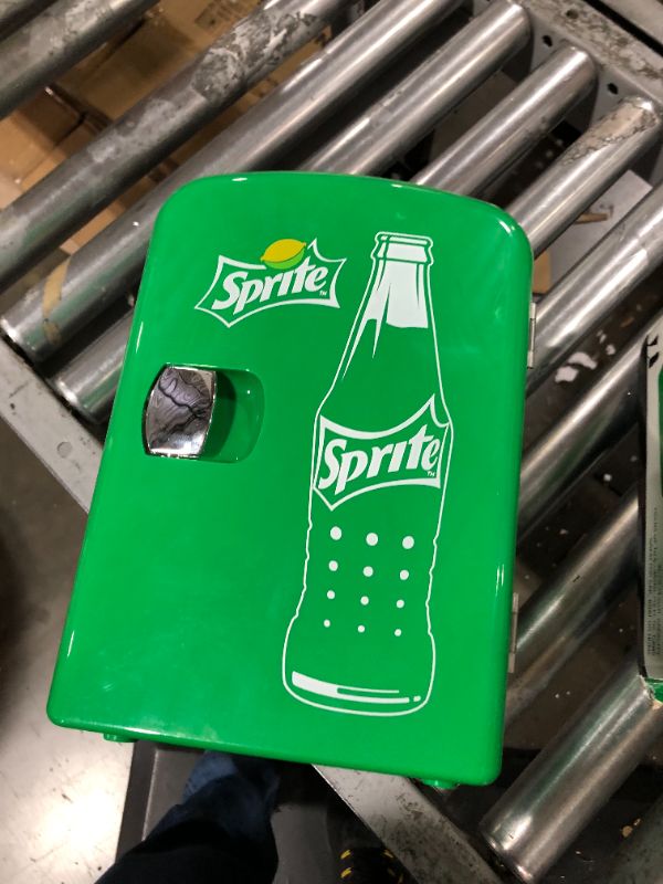 Photo 3 of Coca-Cola Sprite 4L Portable Cooler/Warmer, Compact Personal Travel Fridge for Snacks Lunch Drinks Cosmetics, Includes 12V and AC Cords, Cute Desk Accessory for Home Office Dorm Travel, Green