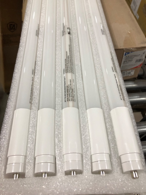 Photo 3 of 8 Foot LED Bulbs, 46W, 5500lm, 5000K, T8 T10 T12 LED Tube Lights, Dual-Ended Ballast Bypass 8FT LED Bulbs , FA8 Single Pin, Frosted Lens, Fluorescent Replacement, UL, FCC, NSF, 10 Pack 8 Ft | 5000k