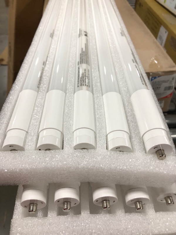 Photo 4 of 8 Foot LED Bulbs, 46W, 5500lm, 5000K, T8 T10 T12 LED Tube Lights, Dual-Ended Ballast Bypass 8FT LED Bulbs , FA8 Single Pin, Frosted Lens, Fluorescent Replacement, UL, FCC, NSF, 10 Pack 8 Ft | 5000k