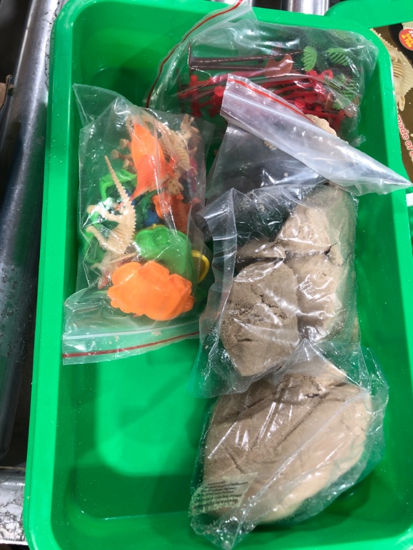 Photo 1 of Dinosaur Play Sand Kit - 2 Bags of Sand and 34 Pieces - Feels Like Wet Sand Without the
