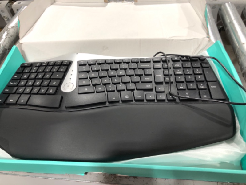 Photo 2 of Nulea Ergonomic Keyboard, Wired Split Keyboard with Pillowed Wrist and Palm Support, Featuring Dual USB Ports, Natural Typing Keyboard for Carpal Tunnel, Compatible with Windows/Mac