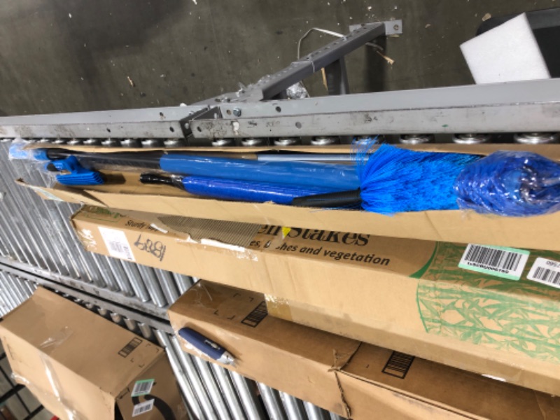Photo 1 of 20 Foot High Reach Duster Kit with 5-12 Ft Extension Pole, Window Squeegee with Scrubber, Cobweb Duster Spider Web Brush, High Ceiling Fan Duster for Cleaning High Window, Ceiling Fan, Interior Roof