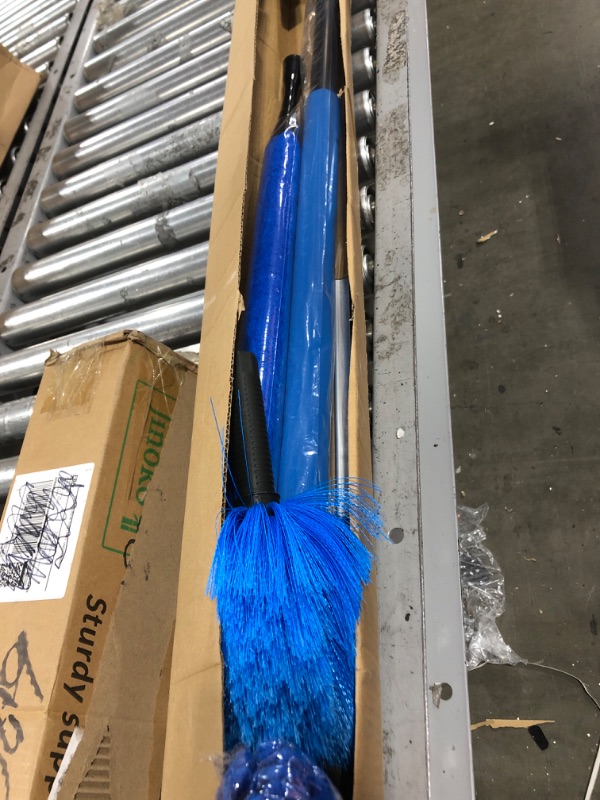 Photo 1 of 20 Foot High Reach Duster Kit with 5-12 Ft Extension Pole, Window Squeegee with Scrubber, Cobweb Duster Spider Web Brush, High Ceiling Fan Duster for Cleaning High Window, Ceiling Fan, Interior Roof