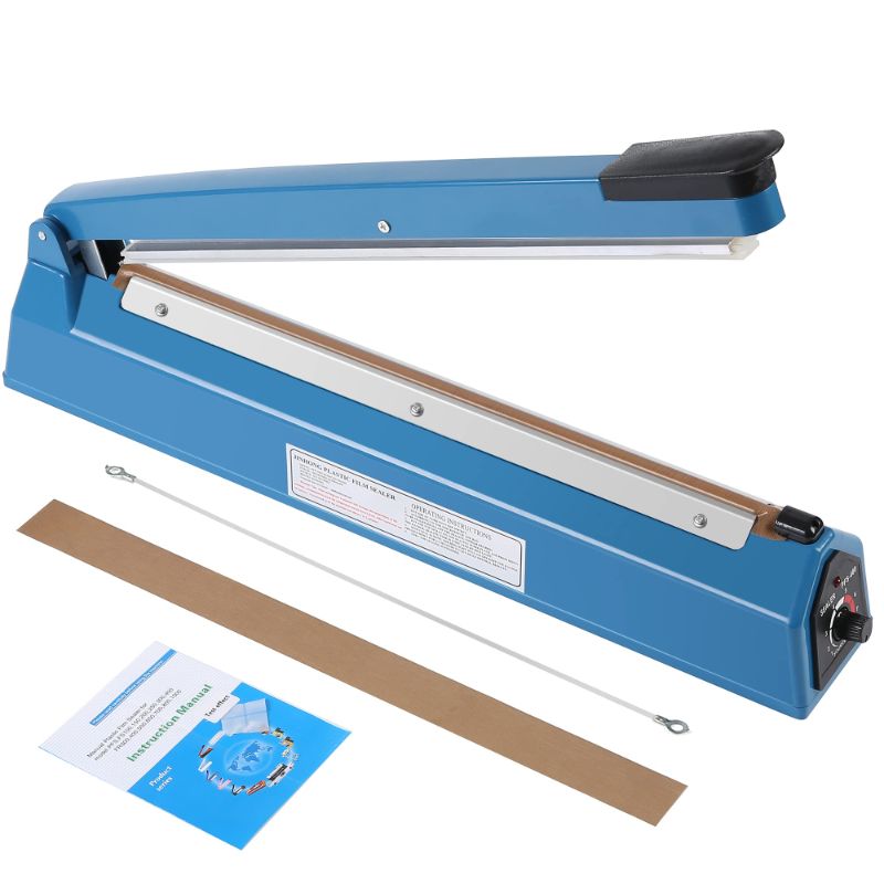 Photo 1 of 16 Inch Impulse Heat Sealer Manual Bags Sealer Sealing Machine Heating Closer for Plastic PE PP Mylar Poly Foil Bags Home Restaurant Food Storage with Extra Replace Element